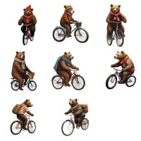 ดาวน์โหลดฟรี รูปภาพหมีขี่จักรยาน ปั่นจักรยาน format .png ตัดพื้นหลังออก