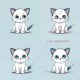 รูปแมวน่ารัก แนวสติ๊กเกอร์ ดาวน์โหลดฟรี 4096x4096 px ยืนเดี่ยว! แยกจากพื้นหลัง