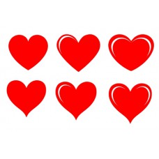 ฟรี รูปหัวใจสีแดง 6 รูป valentine's day ไฟล์ png