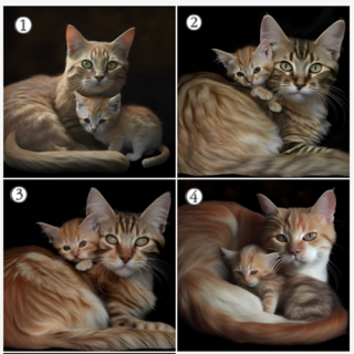 ดาวน์โหลดฟรี! รูปภาพลูกแมวกับแม่ของมัน Generative AI