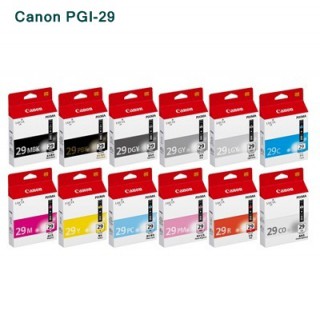 Canon PGI-29 C/ Y/ M/ PC/ MBK/ PBK/ DGY/ GY/ CO/ R/ LGY/ PM หมึกอิงค์เจ็ท 